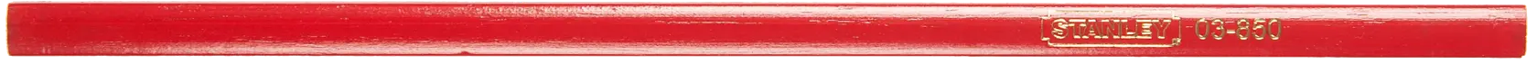 Red carpenter pencil with STANLEY branding and product code 1-03-850.
