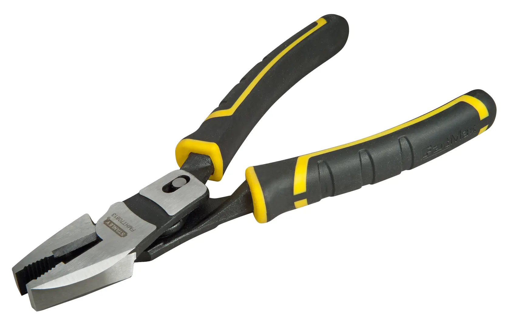 Stanley pliers with black and yellow handles, used for gripping and cutting tasks.