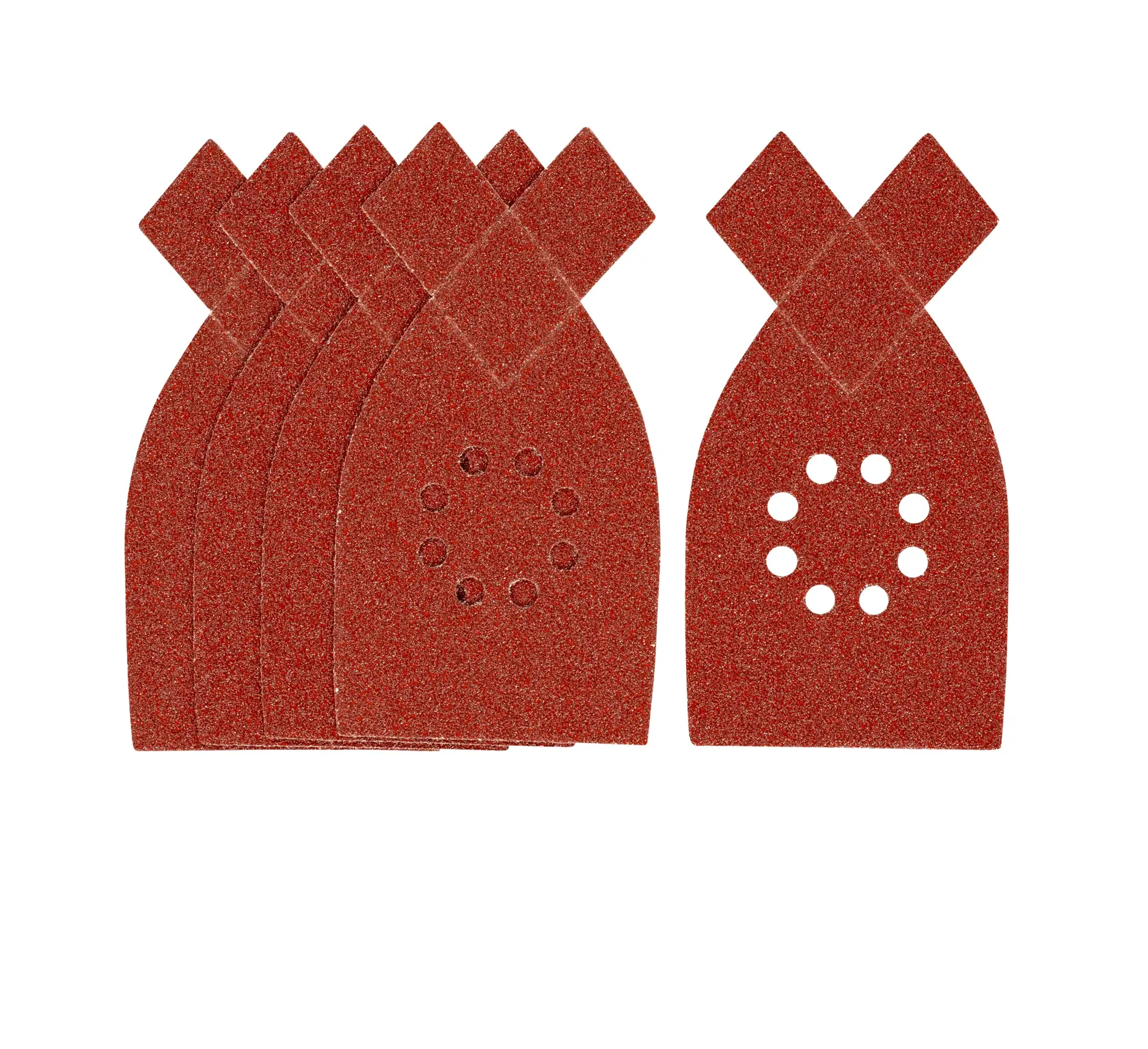 STANLEY STA31432 red sanding sheets set, photo from front on white background.
