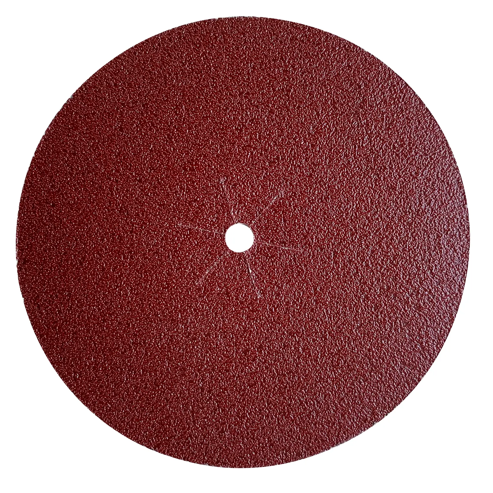 STANLEY STA32006 abrasive sanding disc, photography of red textured round disc, front angle, white background.