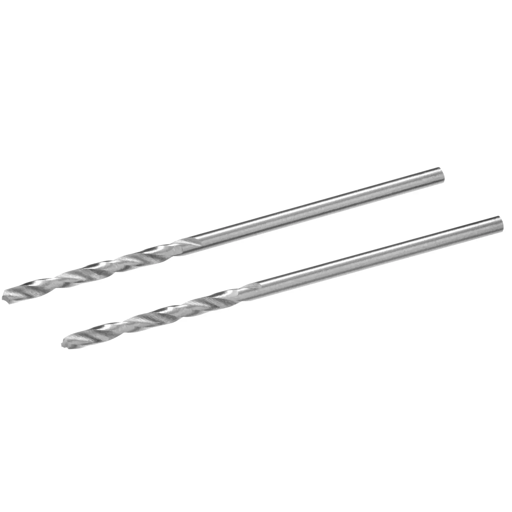 Photo of two STANLEY STA51008 steel twist drill bits, parallel, on white background, drill accessory category.