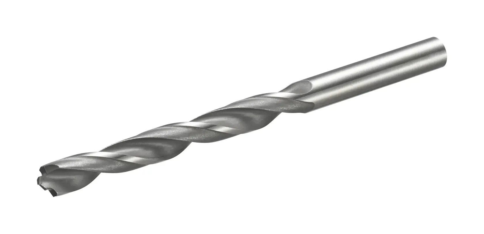 STANLEY STA51088 metal twist drill bit, side angle, silver finish, photography on white background.