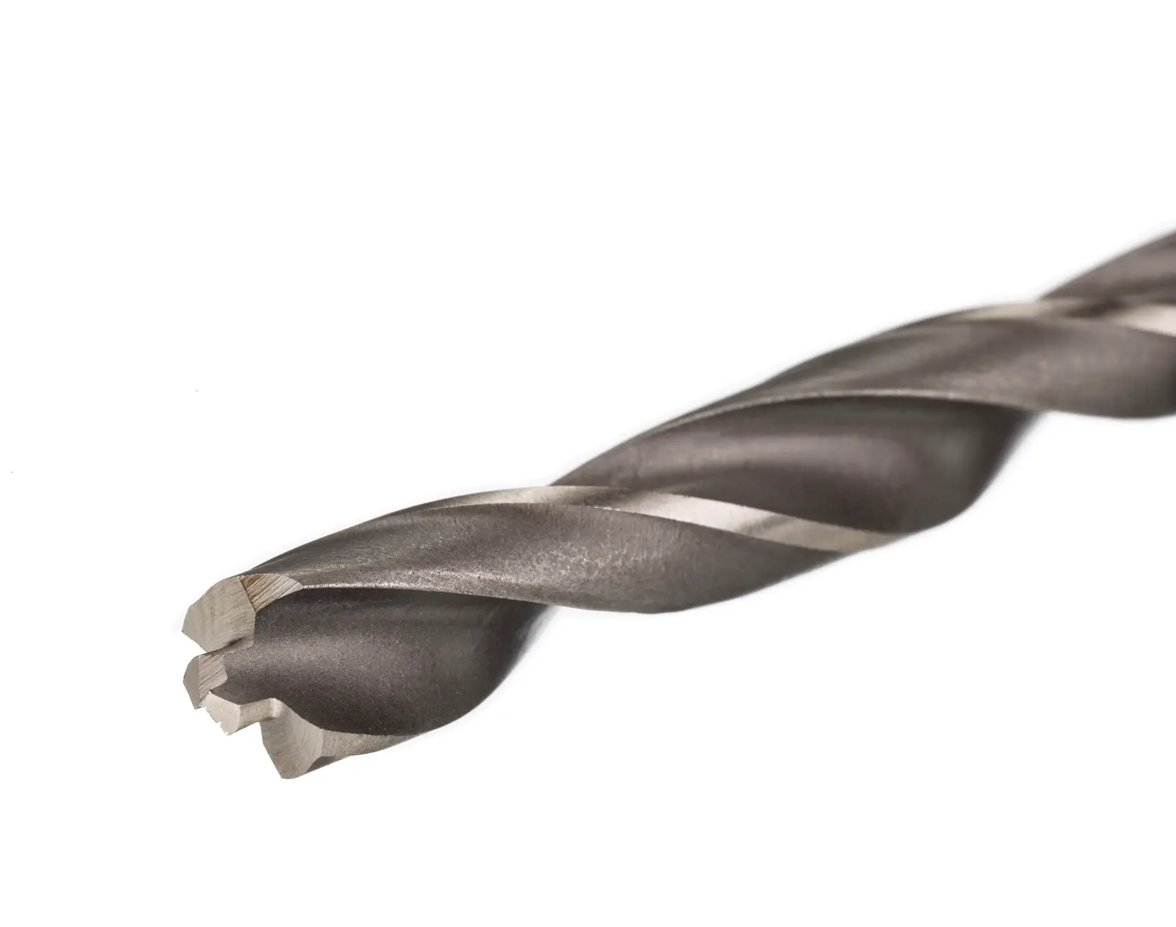 STANLEY STA51108 metal drill bit close-up, spiral flute, silver-gray, product photography on white background.