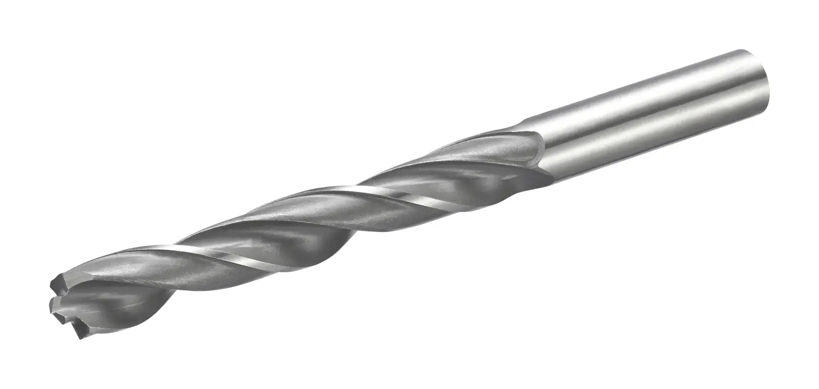 Photo of STANLEY STA51123 metal drill bit, cylindrical shank, silver, product side angle on white background.