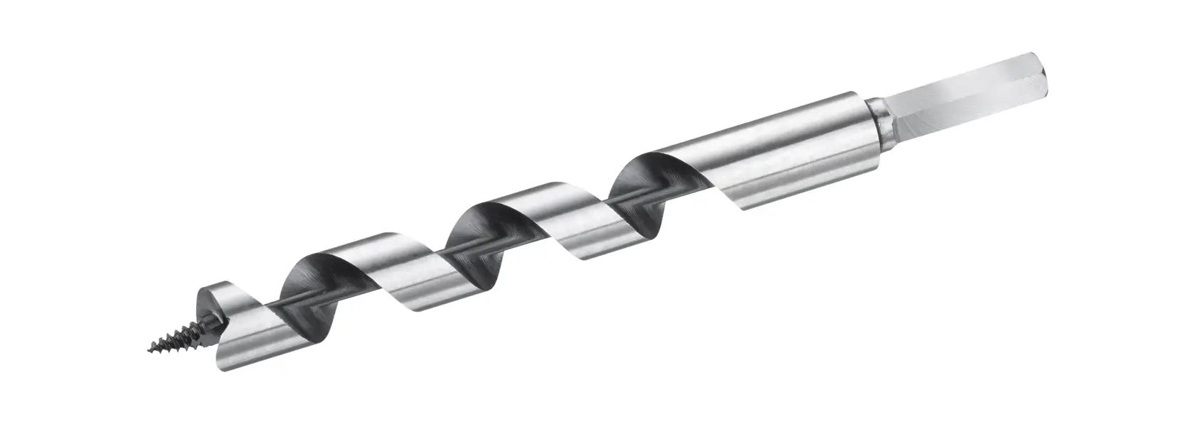 STANLEY STA52115 auger drill bit, silver metal, side angle, white background.