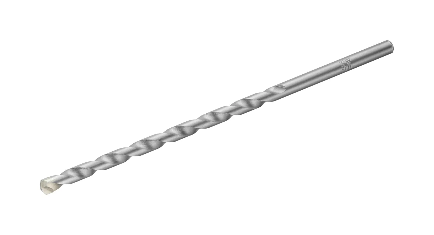 STANLEY STA53010-QZ masonry drill bit, silver, single piece, side angle on white background.