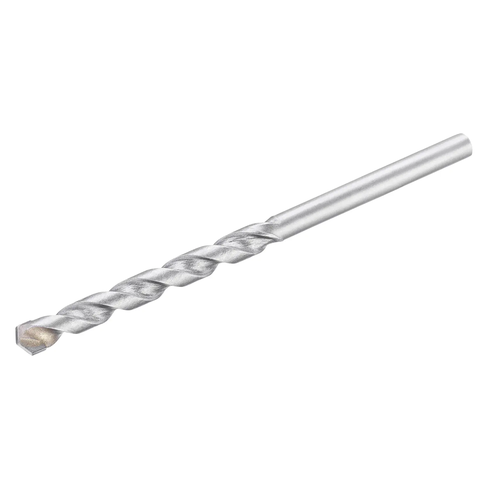 STANLEY STA53100 silver masonry drill bit, side angle, spiral fluted design, on white background.