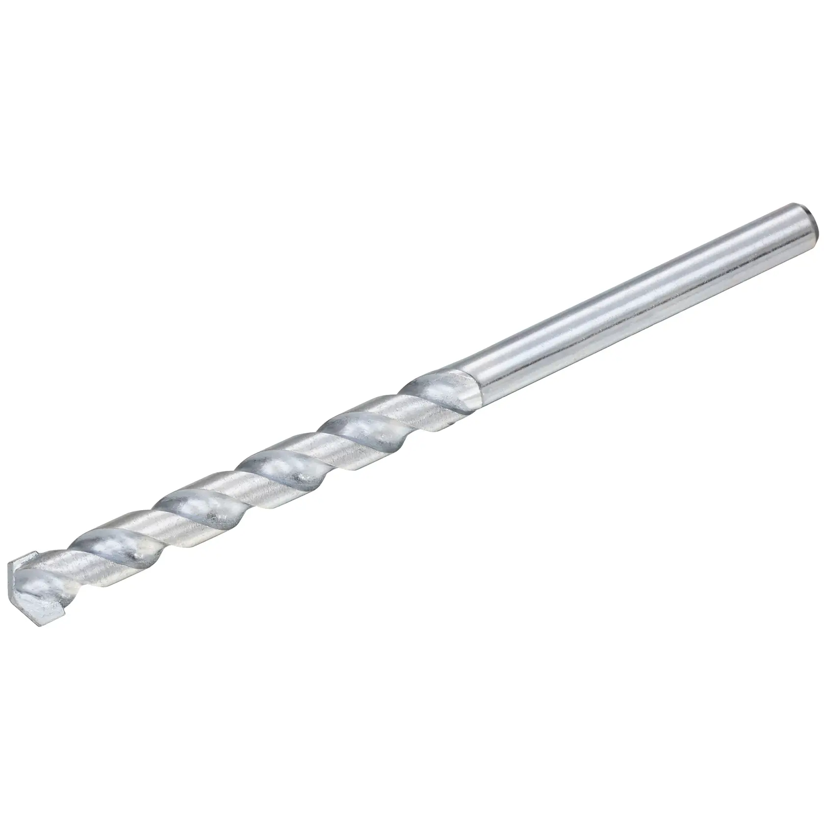 STANLEY STA53155 masonry drill bit, silver, photography on white background, side angle.