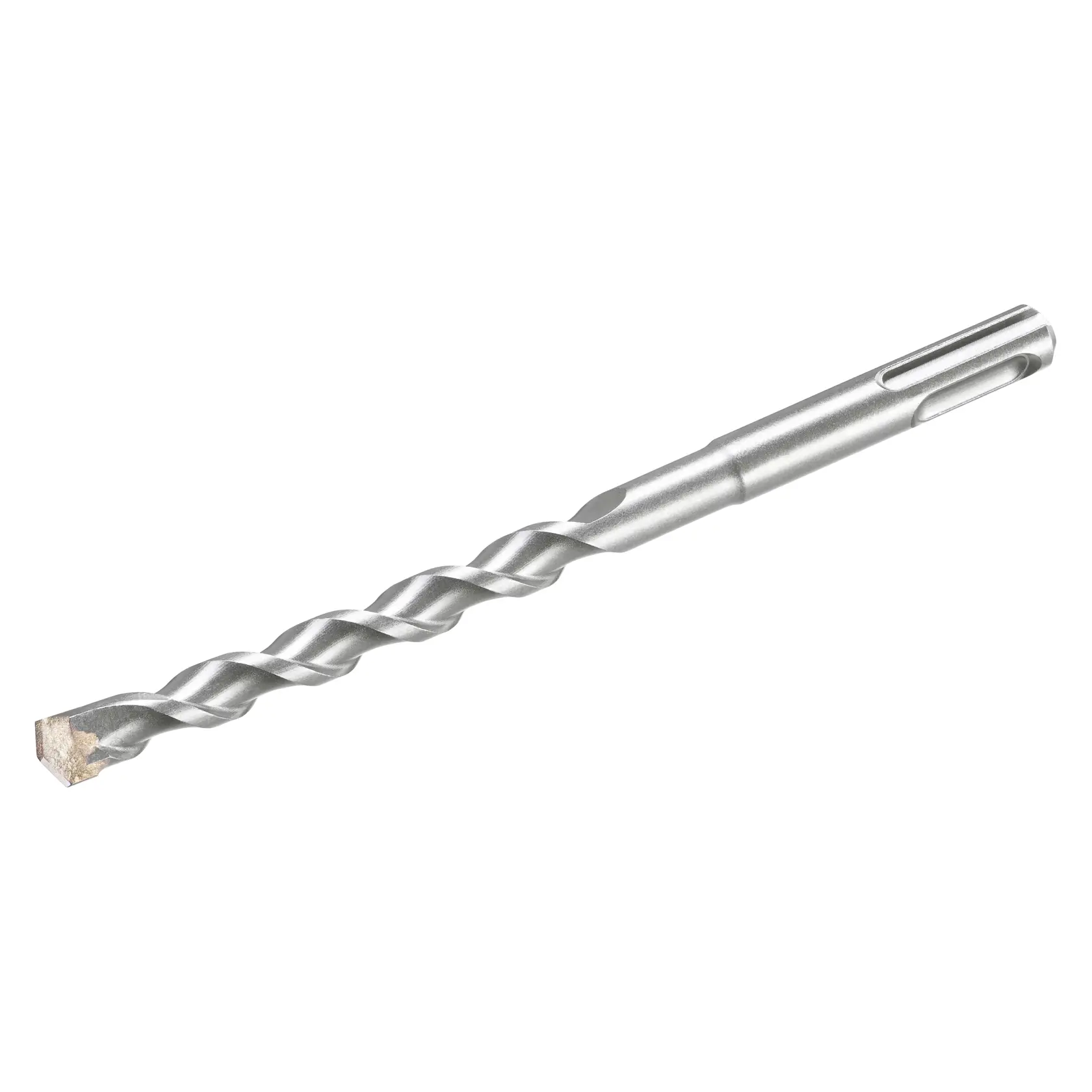 STANLEY STA54042 masonry drill bit in silver, spiral design, side angle on white background.