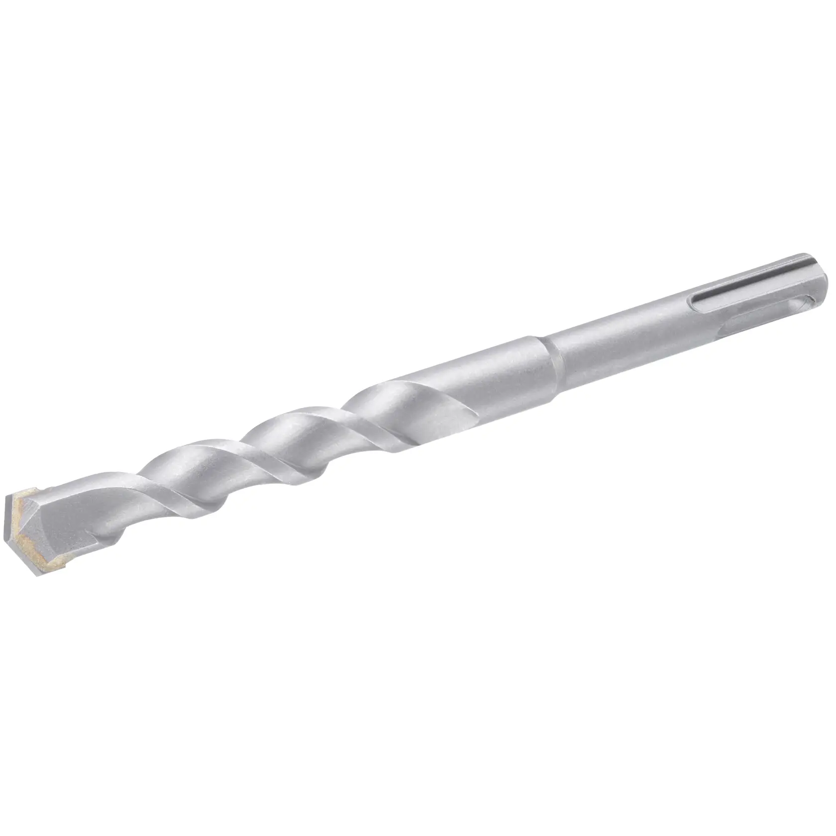STANLEY STA54052 silver masonry drill bit, side angle on white background.