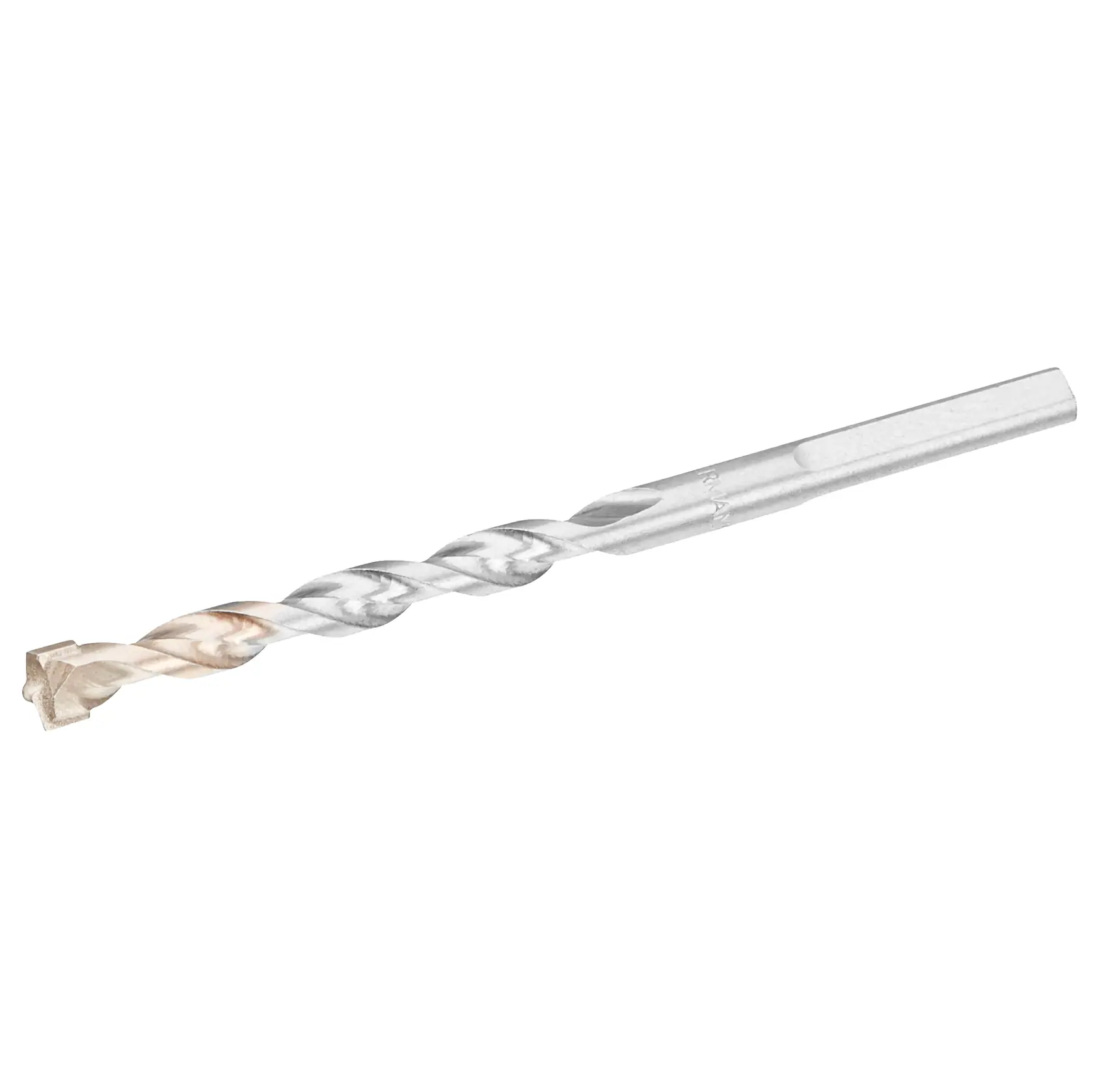 STANLEY STA58506 masonry drill bit silver with carbide tip, side angle, product photography.